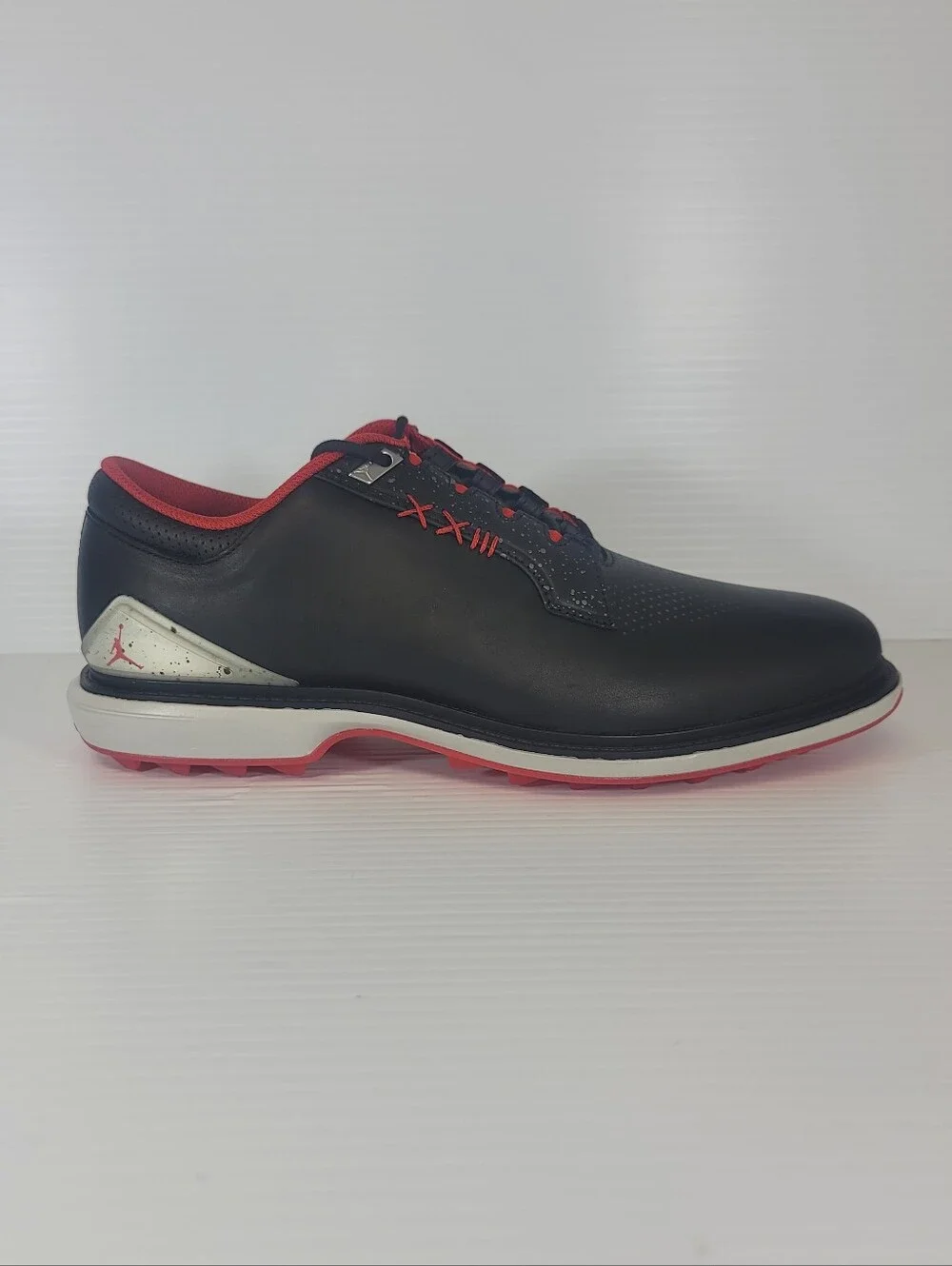Nike Jordan ADG 5 Leather Black Spikeless Golf Shoes Men's 9 Size Red FQ6642-001